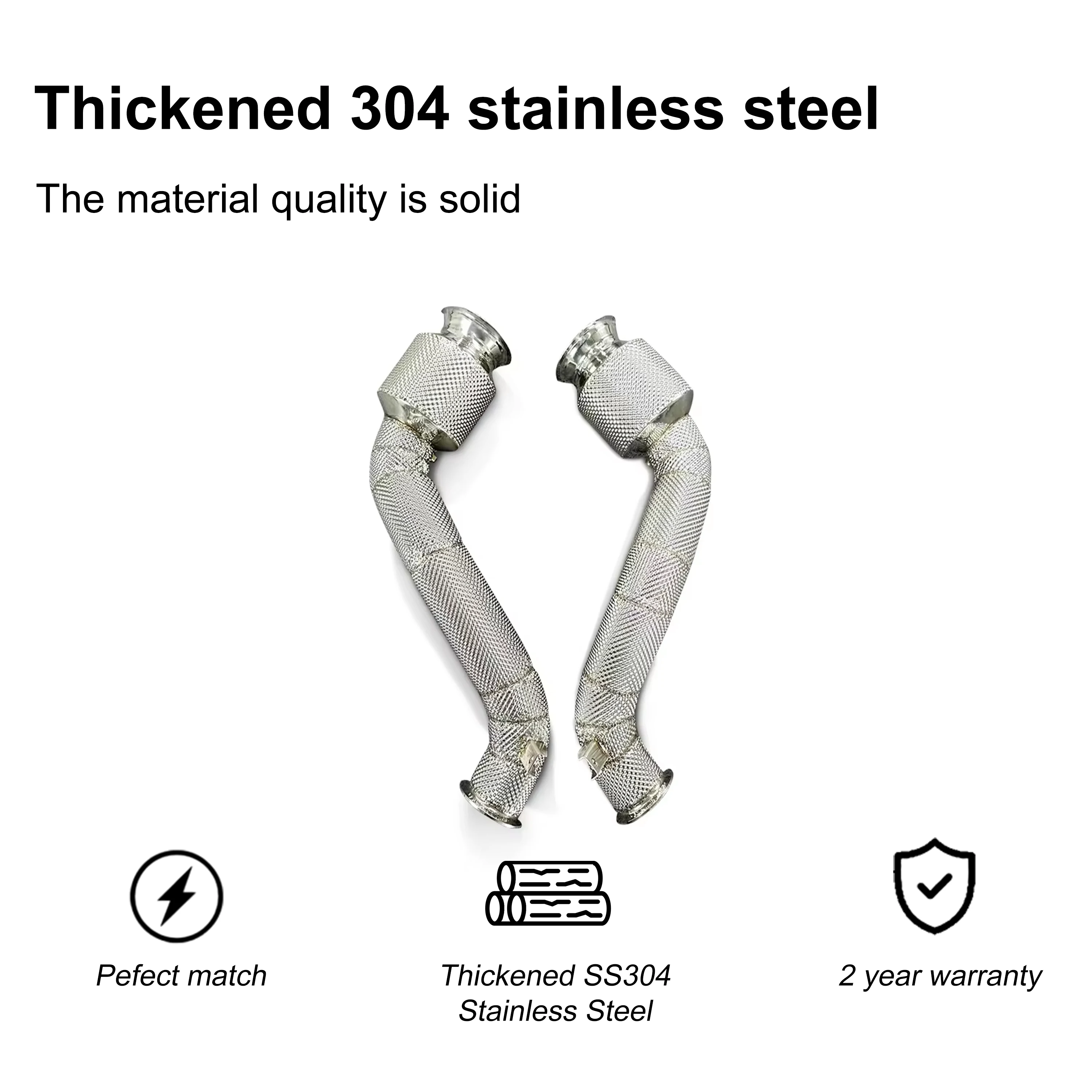 ACE High Flow Downpipe für McLaren GT 4.0T V8 2019+ SUS304 Hochleistungs-Auspuffrohr mit Hitzeschild Auto-Zubehör – Detail 6