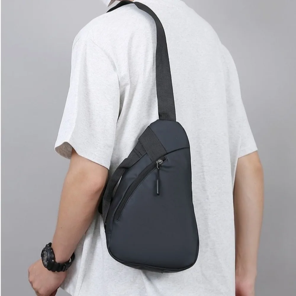 

Simple Droplet Shaped Men Chest Bag Zipper Solid color Sports Shoulder Bag Large Capacity Korean Style Crossbody Bag Men/women