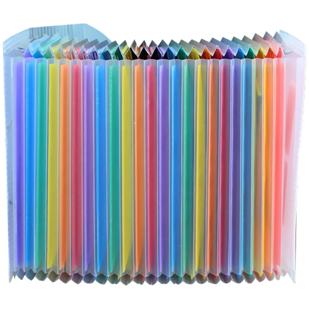 

24 Pockets Transparent Accordion Bag A4 Plastic Document Folder Color Labels Office Student Business Travel File Organizer