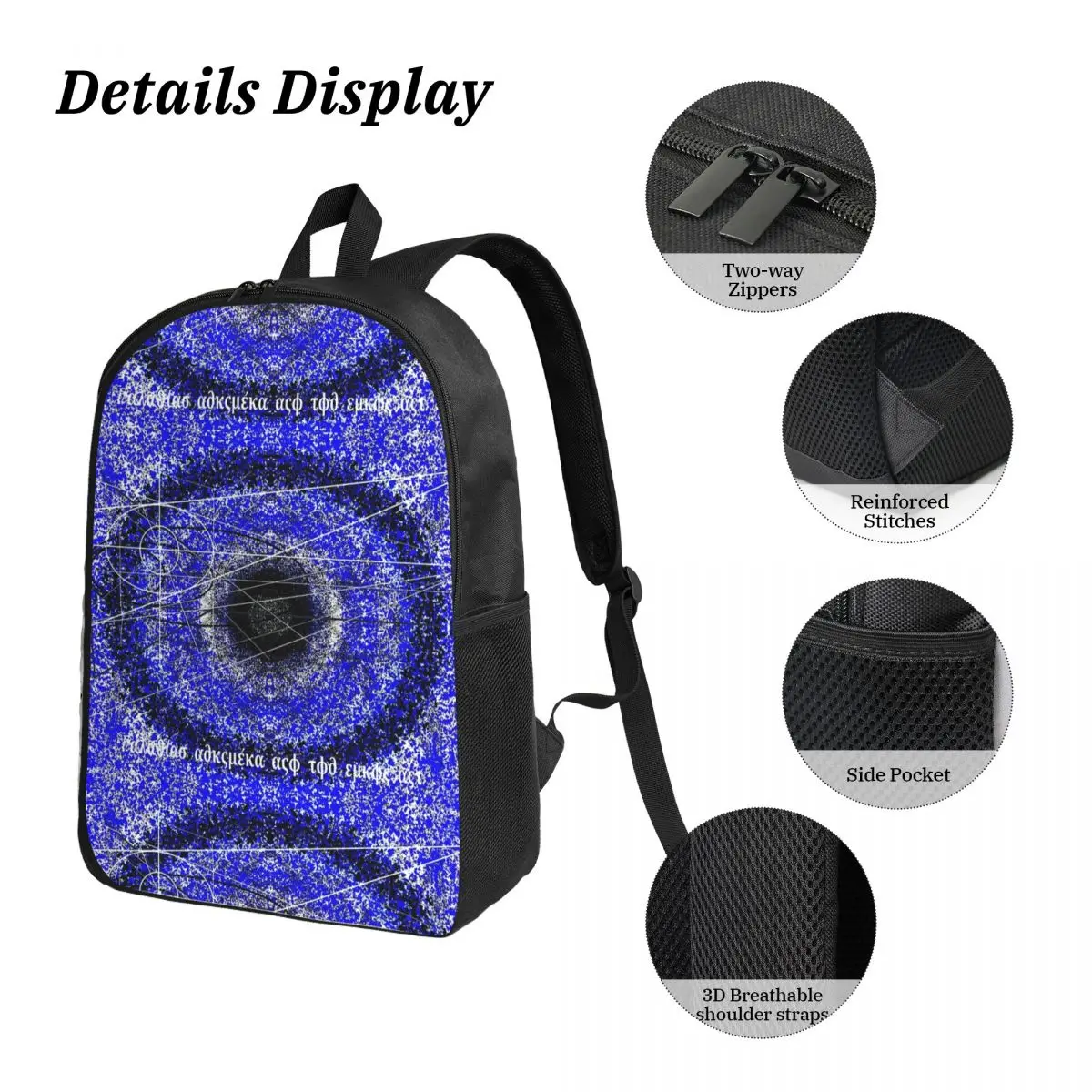 Andromeda Galaxy Portal Zaino Studente Ragazzo Ragazze BookBag Borsa da scuola Borse a tracolla per computer Borsa da pranzo isolata 3ps Astuccio
