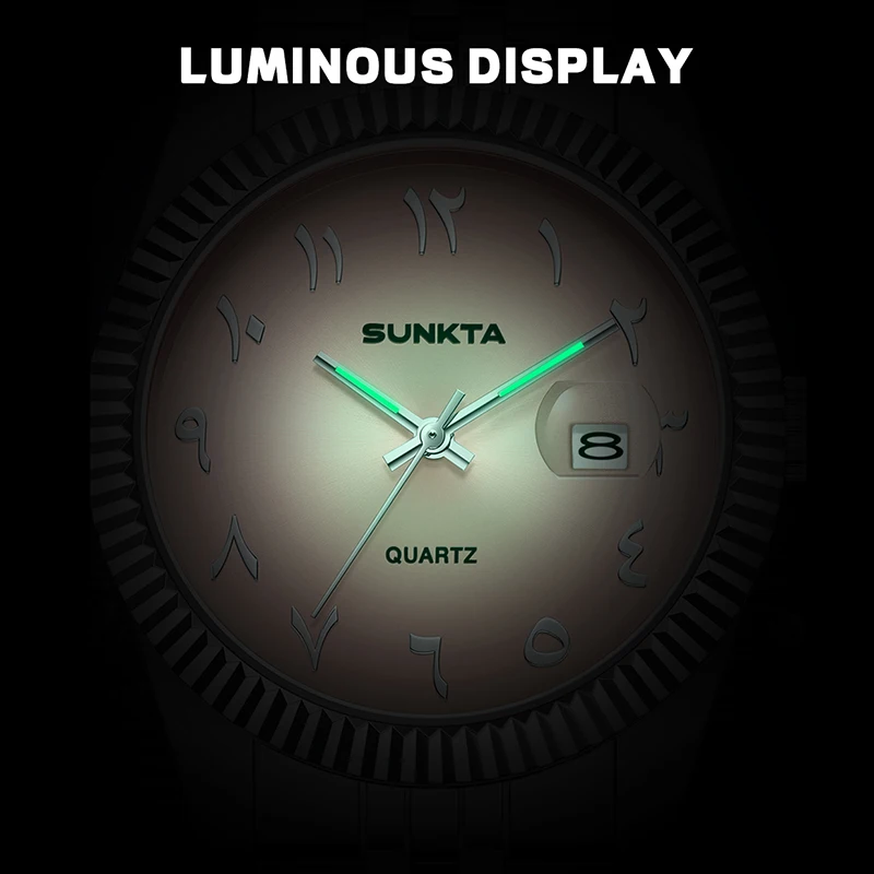 ساعة كوارتز فاخرة جديدة من SUNKTA للنساء بمينا وردي مقاومة للماء وساعات رياضية أنيقة وبسيطة للنساء #3