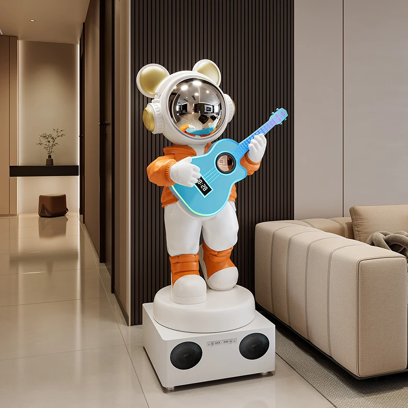 Home Decor 100CM Bluetooth Speaker Guitar Rabbit Astronaut Statue Decor Living Room Animal Sculpture Ornament Housewarming Gift