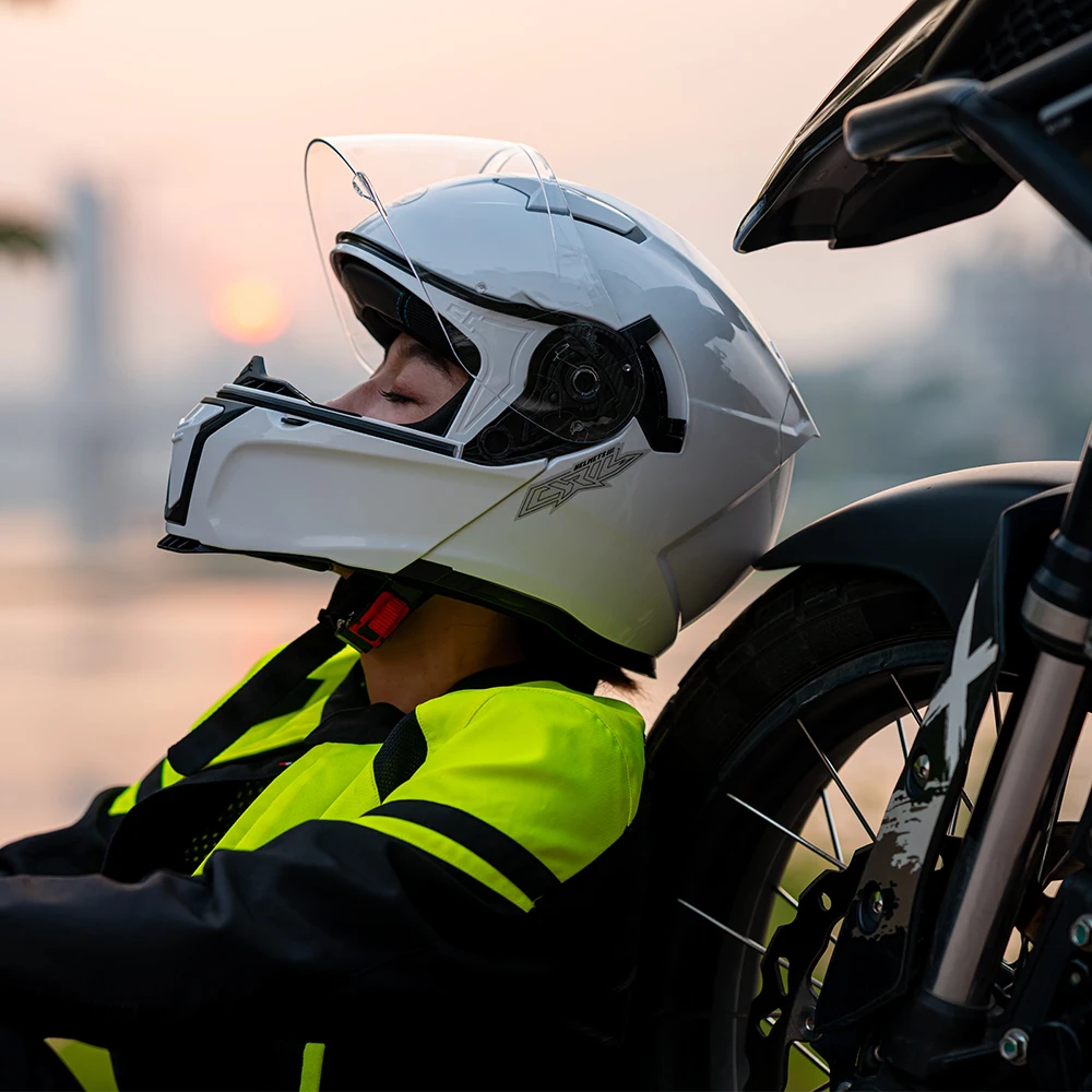 Capacetes integrais de motocicleta com viseira dupla, capacete de motocross com slot Bluetooth para adulto, capacete aprovado pelo DOT