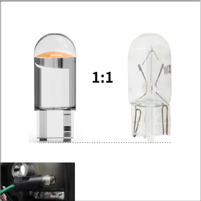 5Pcs W5W Glass Shell Cob LED Car Bulb Accessories For Buick LaCrosse VERANO GS Regal Excelle ENCORE Acura MDX RDX TSX ZDX RL TL