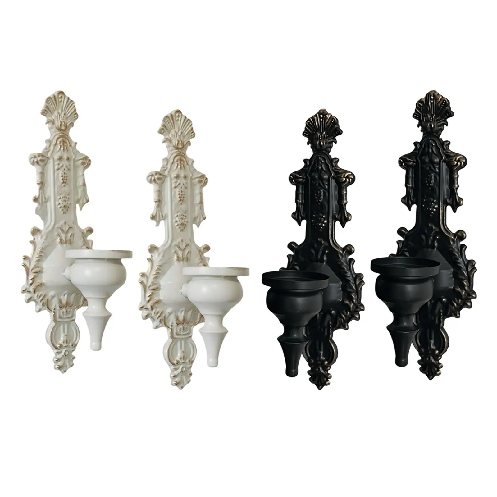 2x شمعدان هدايا حامل شموع مزخرف زخرفة حديدية مثبتة على الحائط للمنزل والزفاف والمدفأة والمهرجانات قطعة مركزية للطاولة