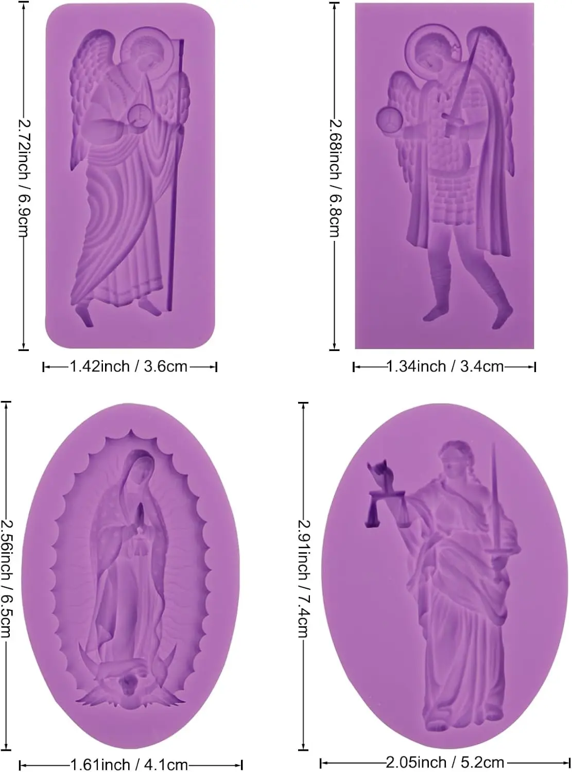 Angel Relief Silicone Molds Jesus and Virgin Mary Fondant Molds Ancient Greece Resurrection Goddess Chocolate Molds for Cake