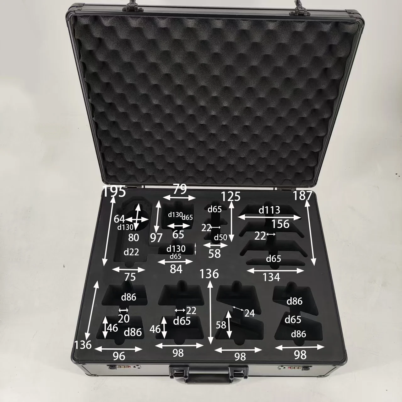 

DAL544320 Black Hard Portable Safe Storage Aluminum Password Tool Case With Customized Internal EVA