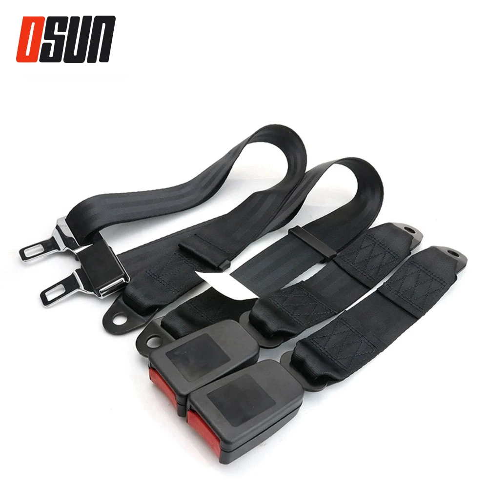 2PCS Universal Car Seat Belts Two-point Belt Buckle Seatbelt Clip Belt Extension Plug Car Safety Belt Retainer Truck Seat Safety