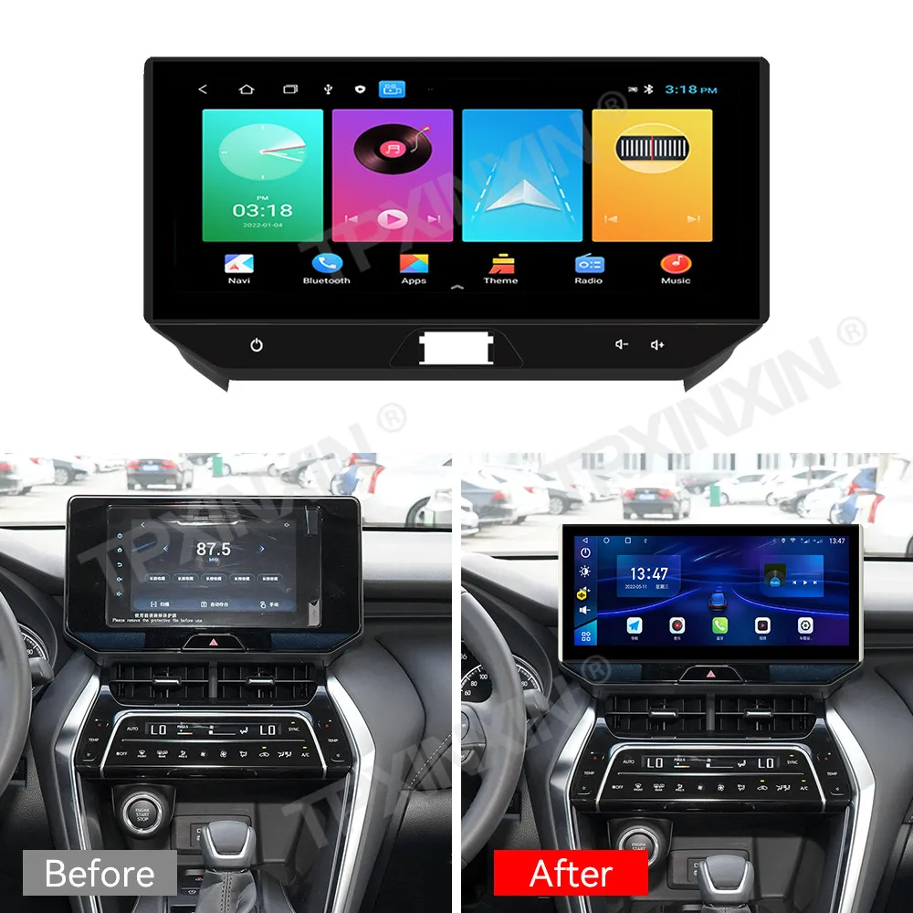 12.3inch Wireless Carplay 256GB 1 Din Android Auto Car Radio For Toyota Harrier Venza 2022 Multimedia Player GPS Autoradio