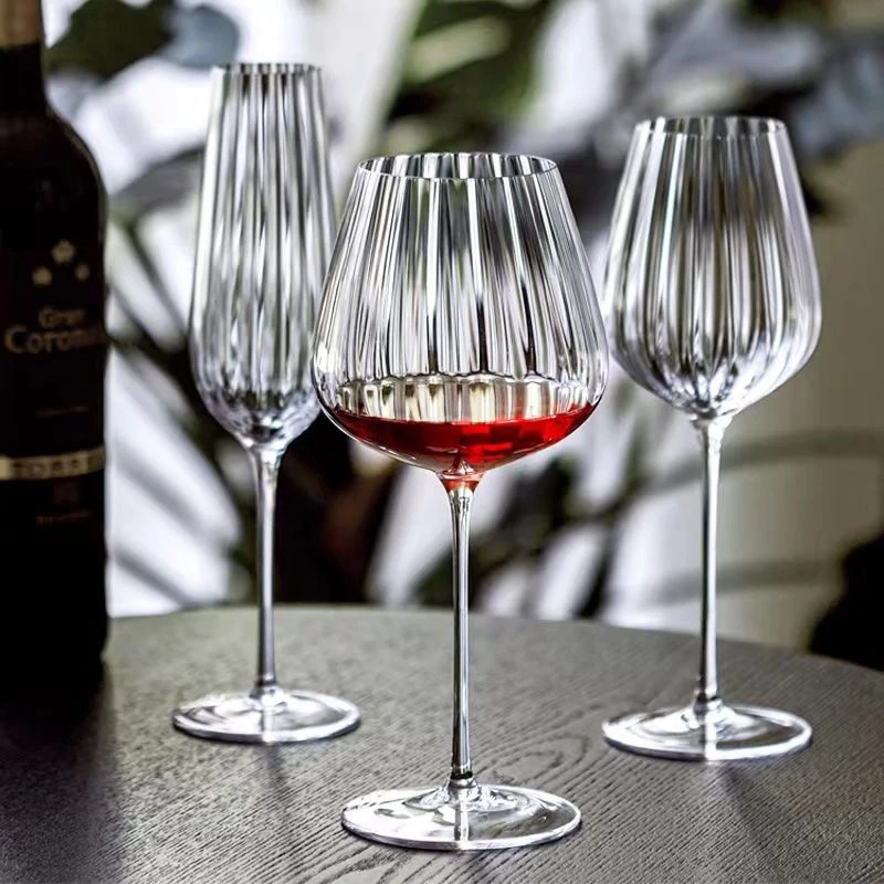 

3d Prism Vertical Lines Rhombus Glassware Cocktail Vintage Tall Champagne Glass Transparent Drinking Drinkwarecool Wine Goblet