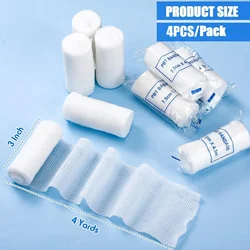4pcs/lot Breathable PBT Elastic Bandage Outdoor Conforming First Aid Emergency Gauze Fixing Wound Dressing Care First Aid Kit