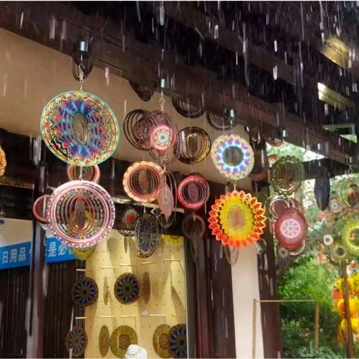 Mandala Wind Chime 3D Mysterious Eye Foldable Rotating Nordic Garden Pendant 3D Pendant
