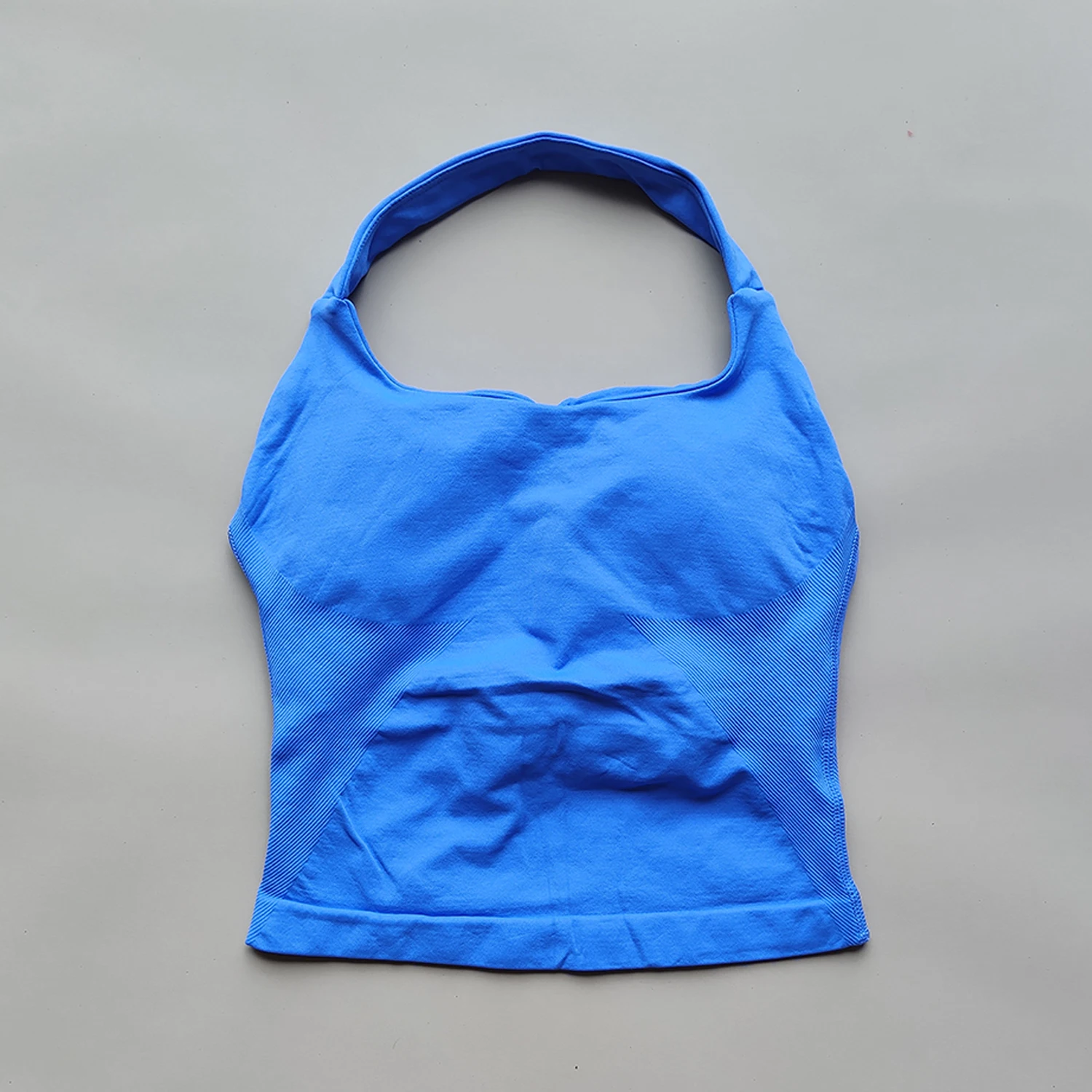 Women's Halter Neck Impact Sports Bra with Removable Chest Pad Yoga Tank Top Push-Up Fitness Workout Gym Clothes Running Fitness