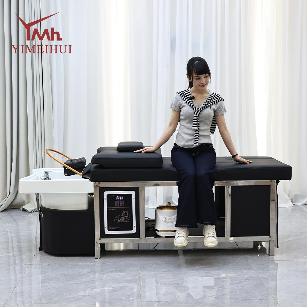 مجموعة صالون متينة بقاعدة من الفولاذ المقاوم للصدأ مع سخان، سرير شامبو على الطراز التايلاندي لدورة الماء بالبخار