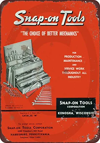 Custom Kraze 1958 Snap On Tool Catalog Vintage Look Reproduction Metal Sign 8x12 USA