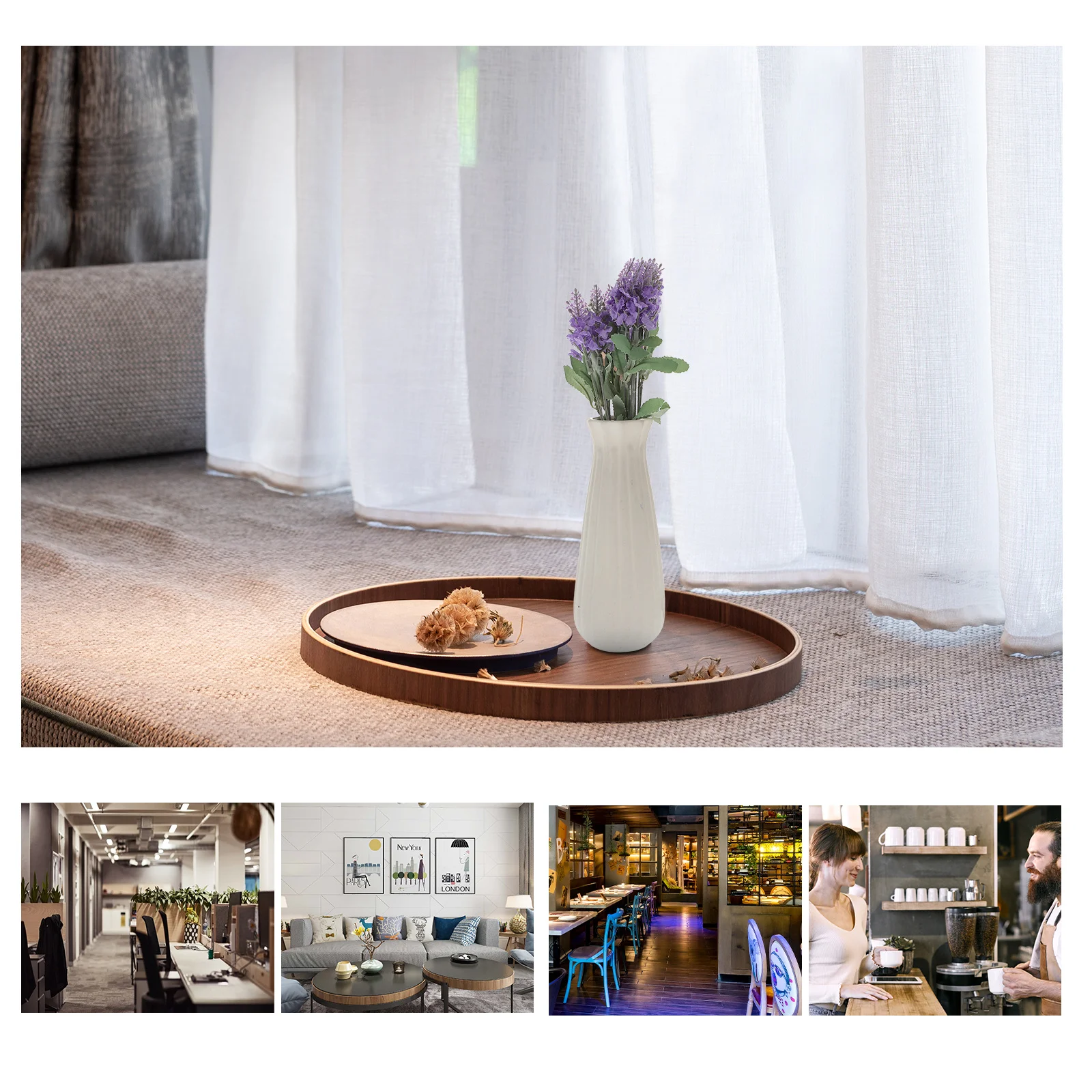 

4Pcs Artificial Purple Lavender Bouquet Simulated Flowers Perfect for Home Office Wedding Party Photo Props Elegant Faux