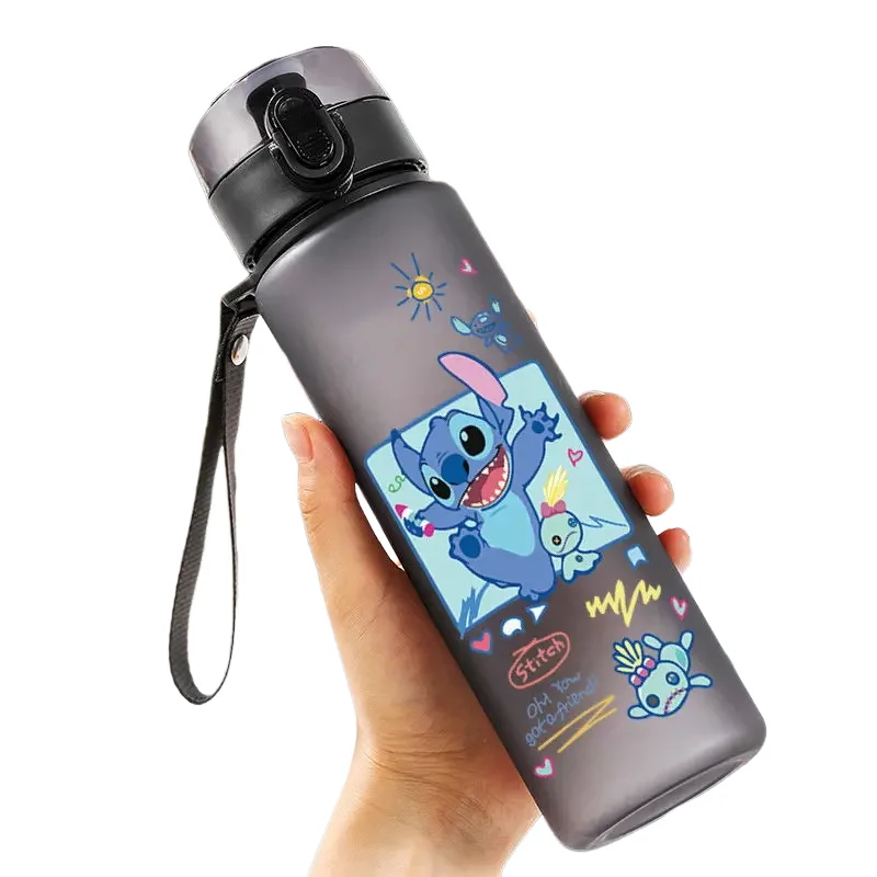 Disney Stitch 560ML Water Cup Portable Large Capacity Student Plastic Drink Bottles Outdoor Cycling Fitness Sport Water Cup Gift