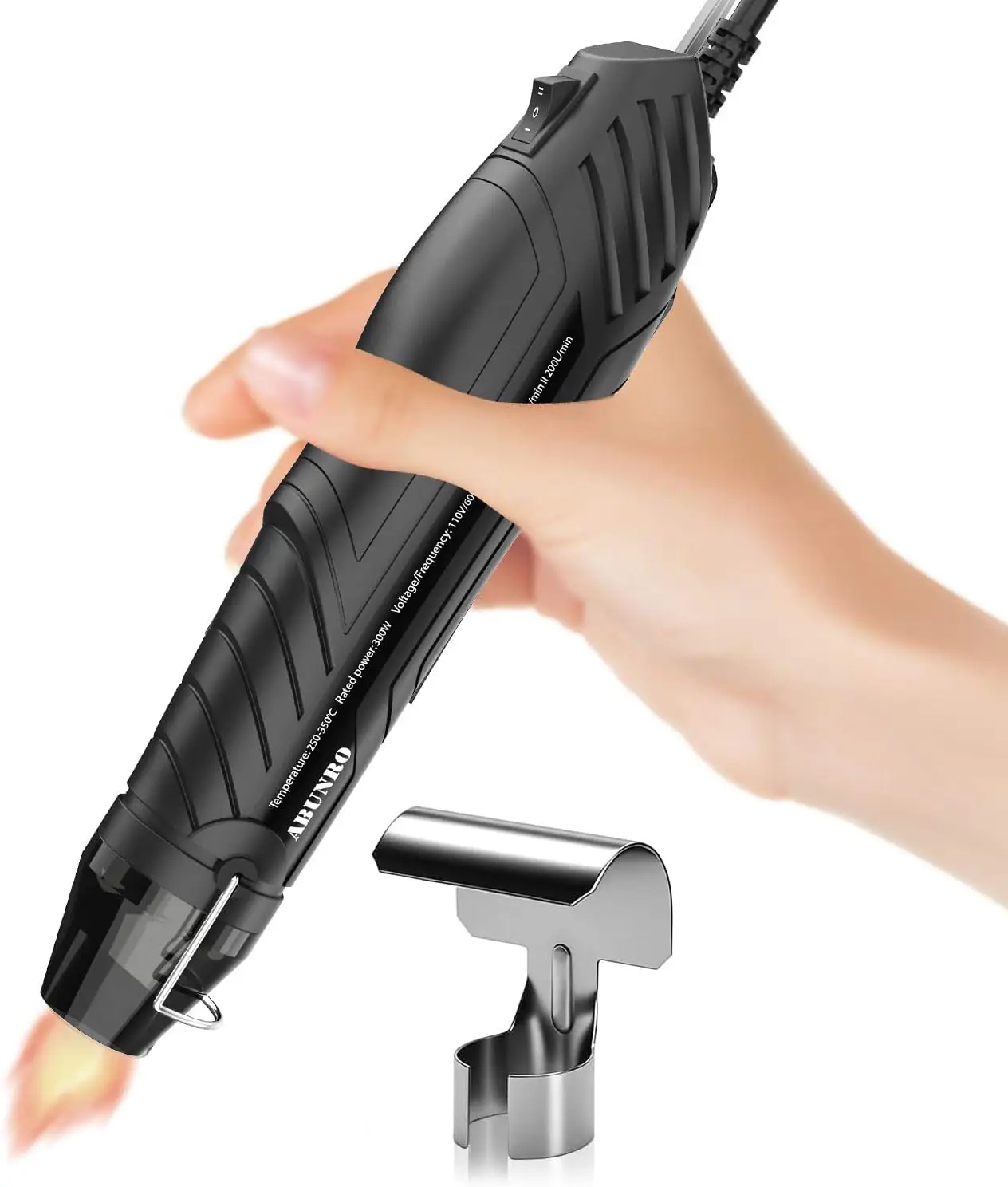 

Mini Heat Gun 2-Temp Settings 482℉ & 662℉, 6.6FT Cord Fast Heating with Reflector Nozzle for Crafting
