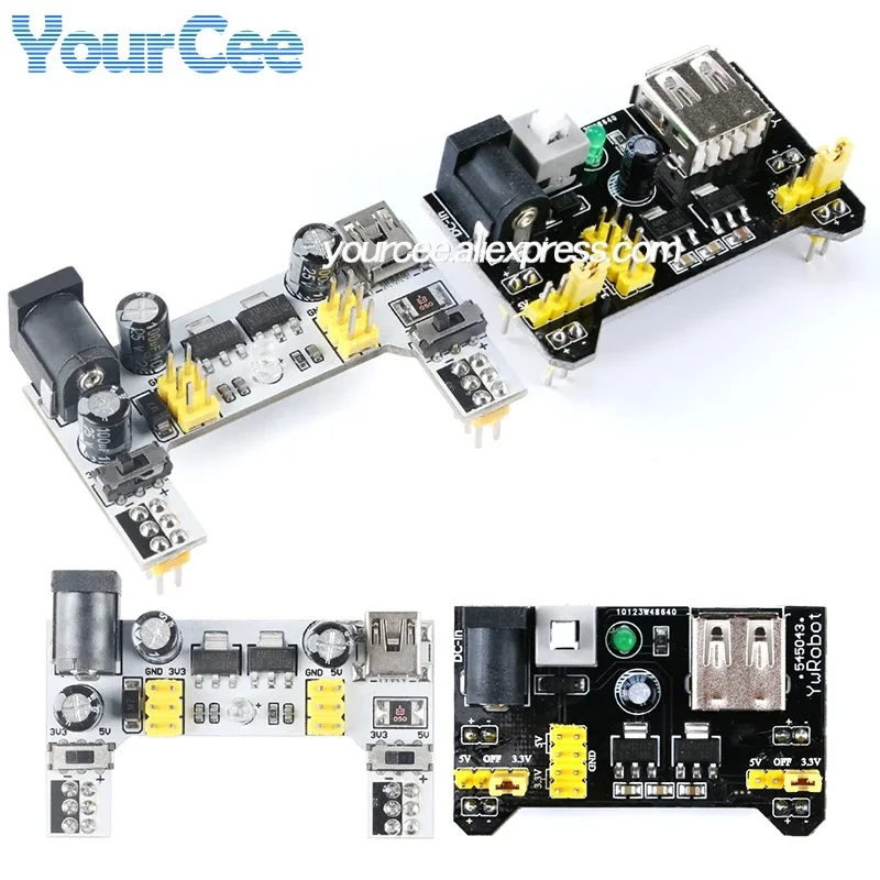 2pcs/1pc MB102 Breadboard Bread Board Dedicated Power Module 2-way 3.3V 5V MB-102 Solderless Bread Board