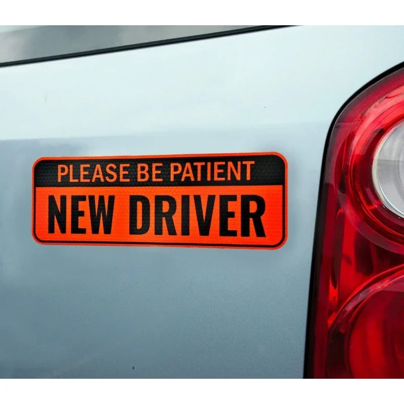 

3Pcs Reflective Student Driver Magnetic Sticker Signs Orange Reflective New Driver Please Be Patient