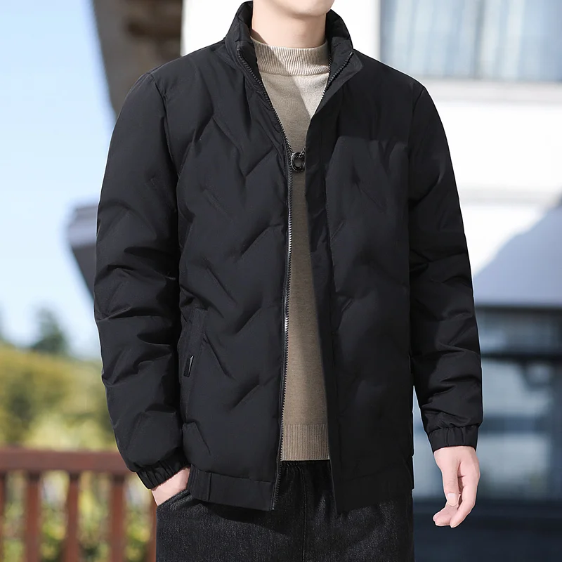 M-5xl Mens White Duck Down Jacket Winter Male Coats Zipper Hooded Short Style Solid Color Slim Soft Outerwear Clothes Hy135