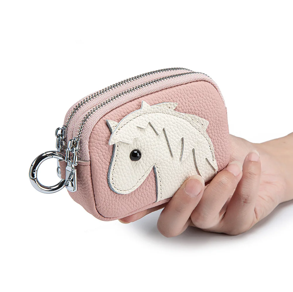 Woman Purse Cartoon Creative Little Horse Double Zipper Coin Purse For Women Lightweight And Compact Storage Bag For Girl