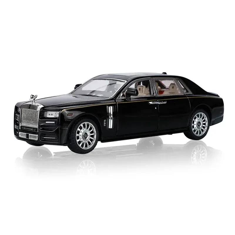 1:24 Rolls Royce Phantom High Simulation Diecast Metal Alloy Model samochodu Pull Back Sound Light Car Children Gift Collection A428