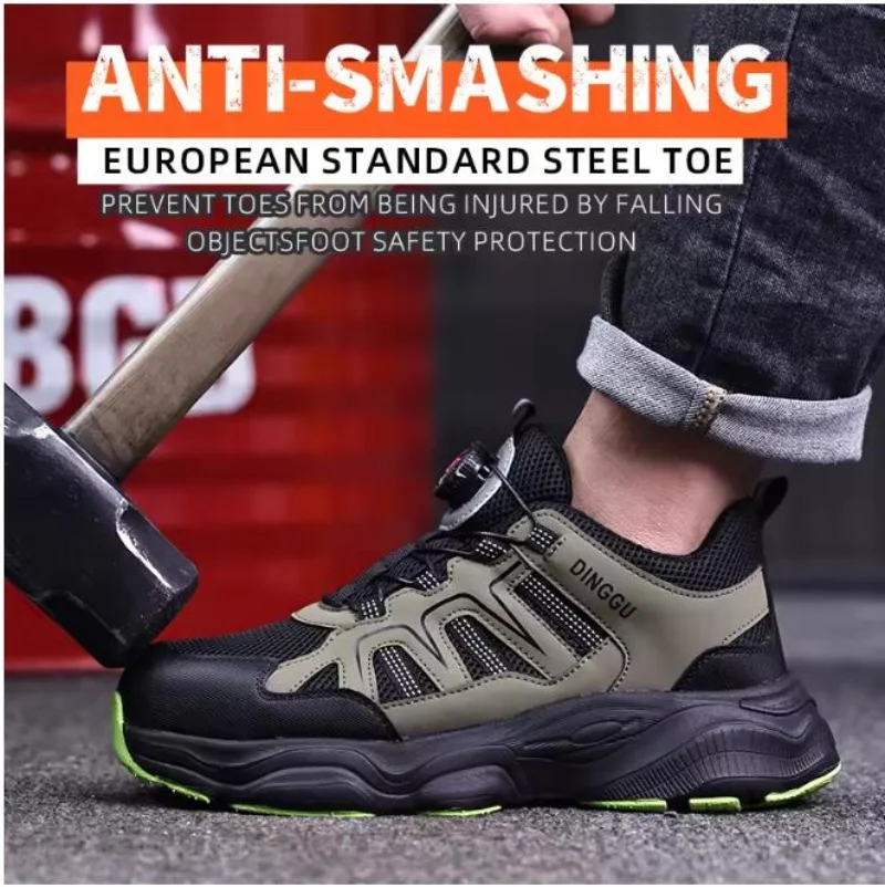 Drehbarer Sicherheitsschuh für Herren mit Stahlkappe, atmungsaktiven Sicherheitsschuhen und Sicherheitsschuhen für Industrie und Gewerbe_voghion.com