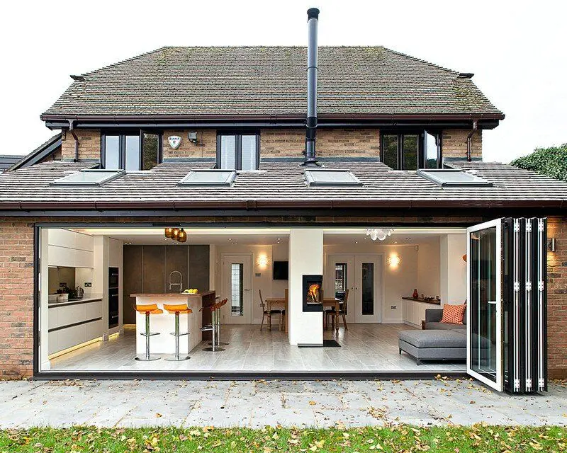 

Folding Door for Rooms Double Glazing Modern Aluminium Doors for House Energy Efficiency Home Decoration Patio Glass Door