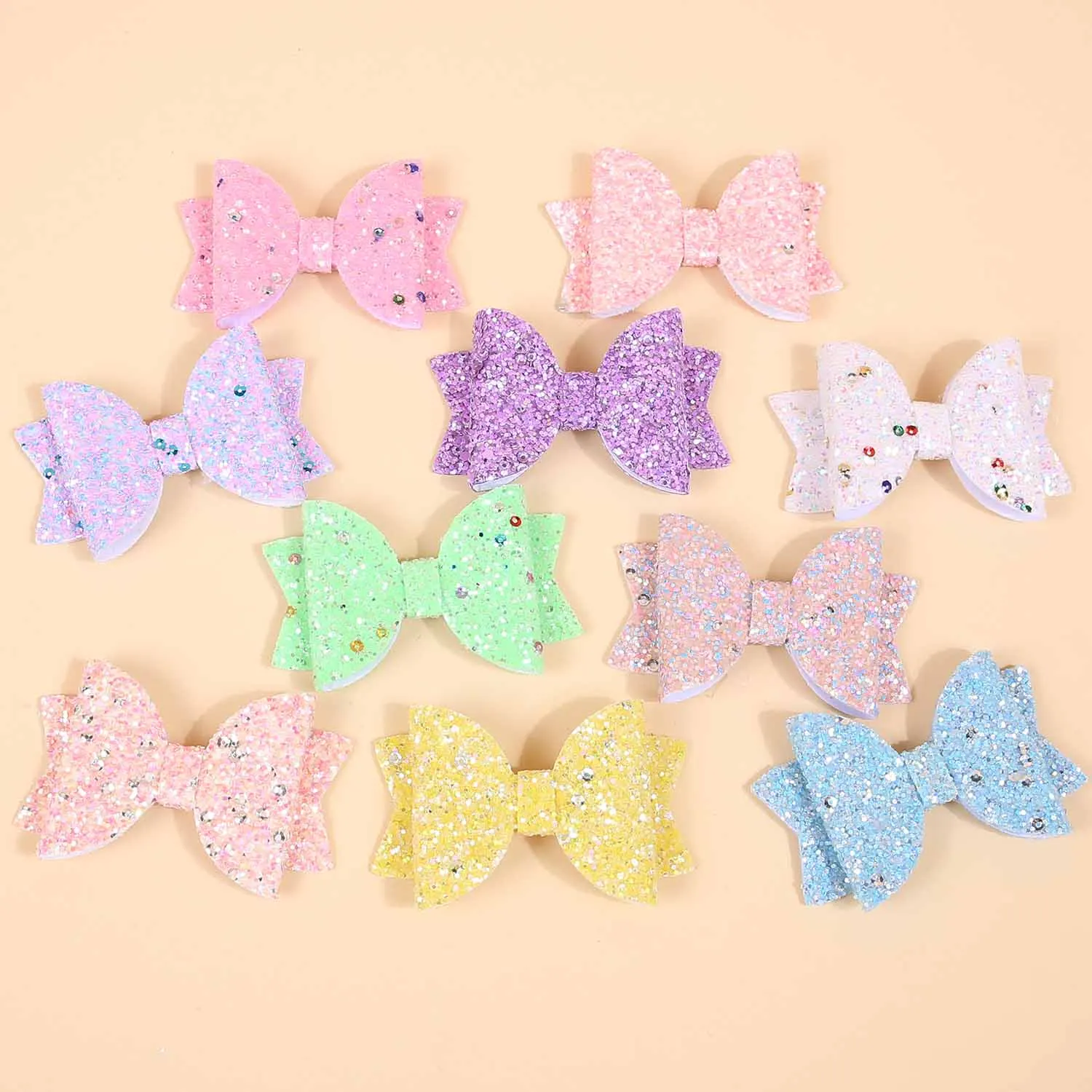 

5 шт., блестящие двойные банты с блестками, декоративные аксессуары для DIY, аксессуары для волос ручной работы, сумка для одежды, аксессуар для декора