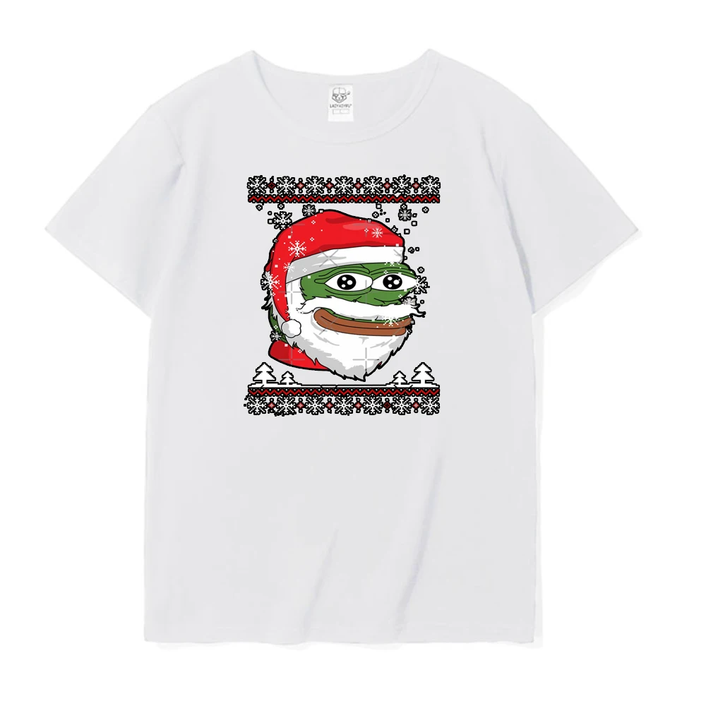 Christmas Pepe T-Shirt Funny Men's T-shirt Graphic T Shirts Offensive Clothing Harajuku New Funny Tops Hip-hop Summer Shorts