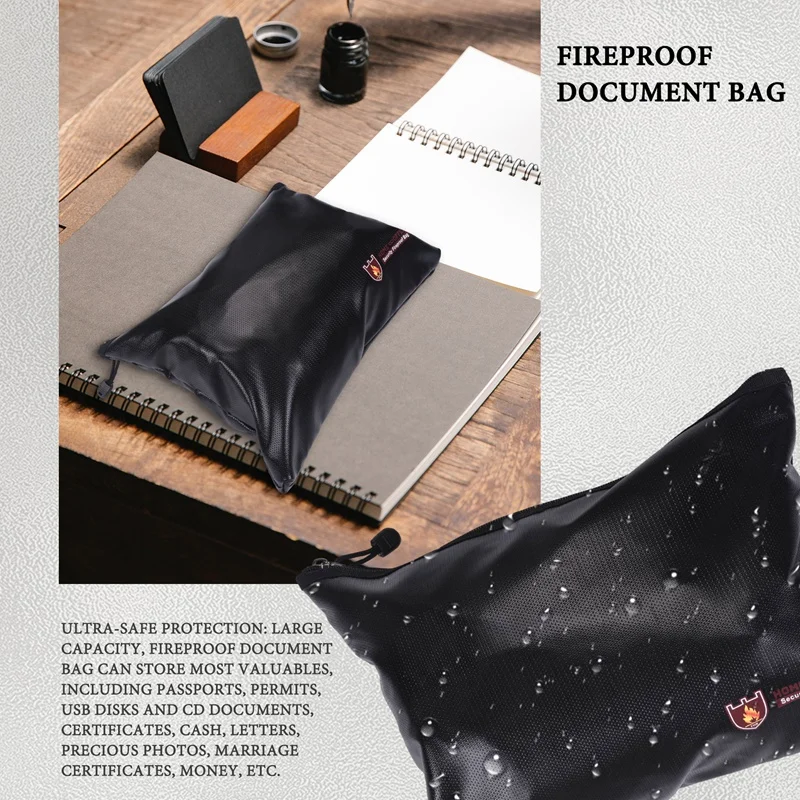 Fireproof Document Bag,Waterproof And Fireproof Document Bags,Fireproof Money Bag For A4 Document Holder