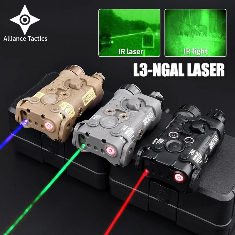 

WADSN Tactical NGAL Laser Pointer IR Illuminator Lighting Red Green Blue IR Dot Sight Fit Picatinny Rail Airsoft Hunting Weapon