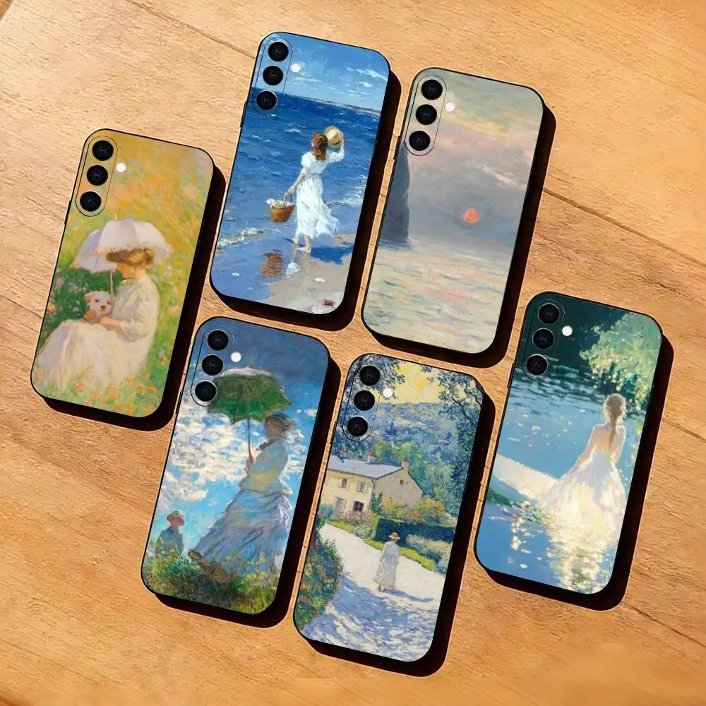 M-Monet's beautiful paintings  Phone Case For Samsung Galaxy A73,A72,A71,A70,A53,A52,A51,Soft Silicone Black Cover