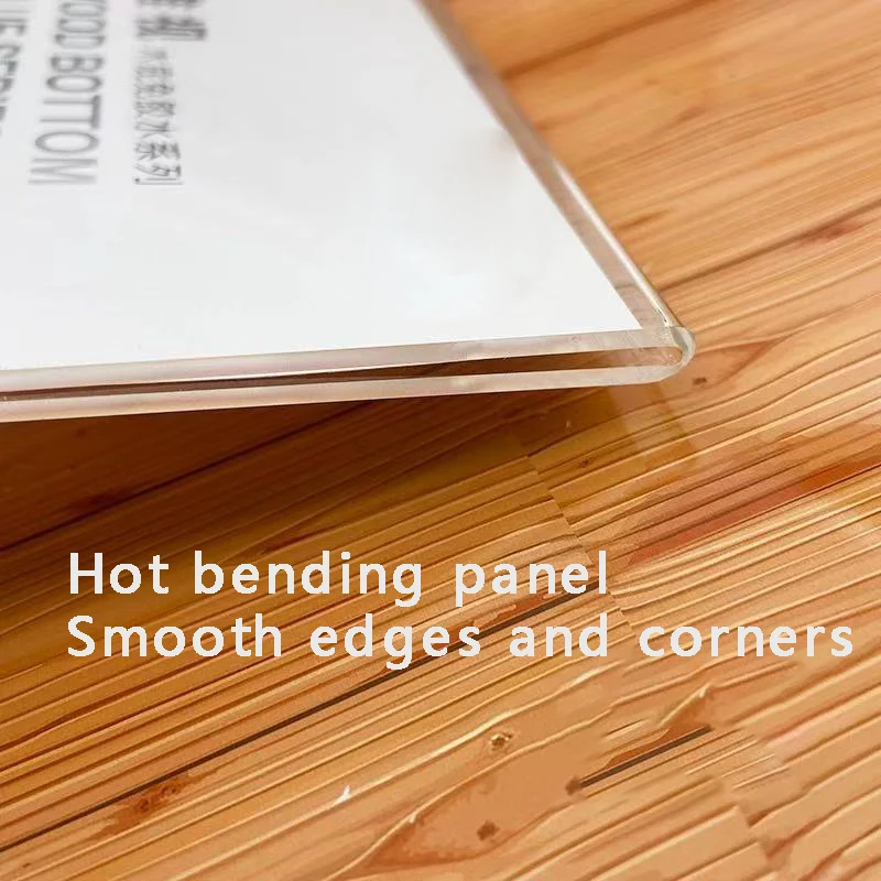 T字型木製テーブルカードスタンド、テーブルペーパースタンド、L字型、頑丈、両面ラベル、a6、a5、a4