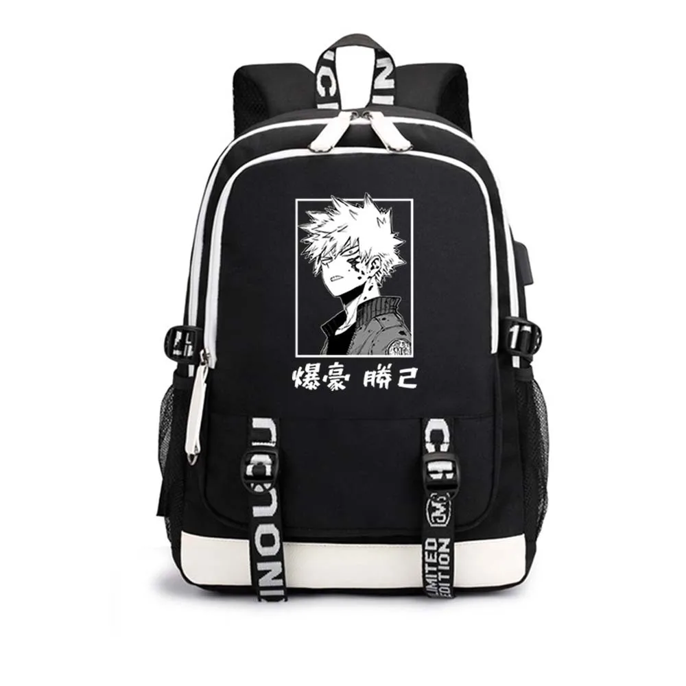 Rucksack mein Held Akademie Bakugou Katsuki Bakugo Kawaii Umhängetasche Anime Cartoon Grafik Teen Student Mode Unisex Schult asche