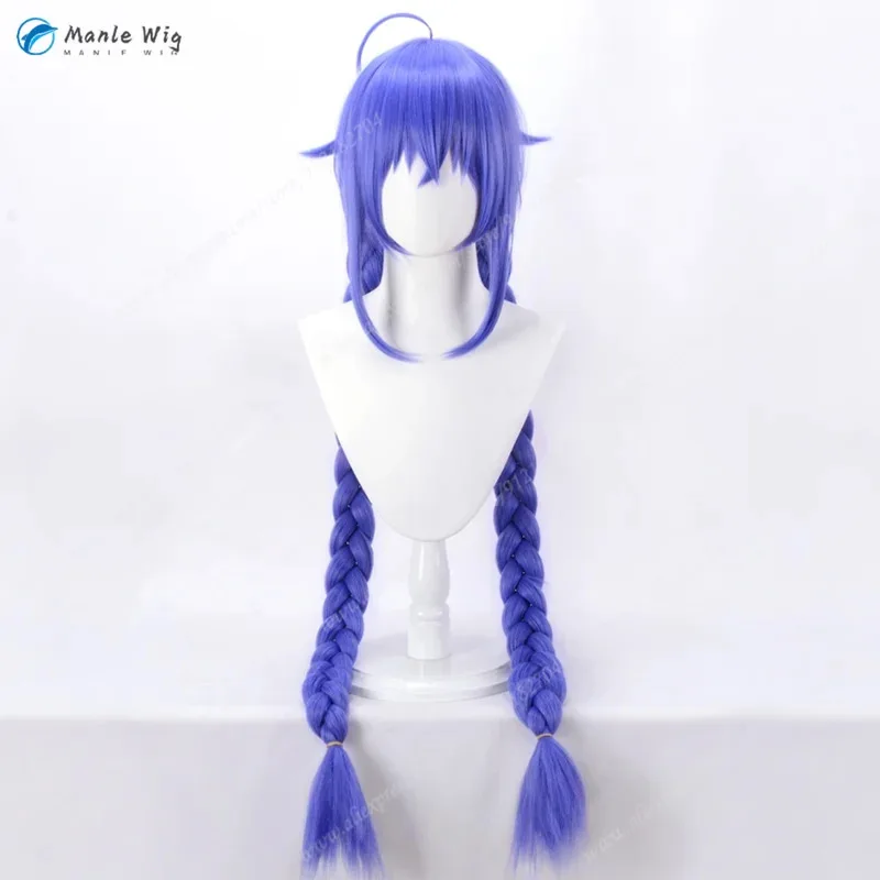 DY2025Anime Roxy Migurdia Cosplay Wig 110cm Blue Purple Braided Pigtail Heat Resistant Synthetic Hair Anime Cosplay Costume Wome