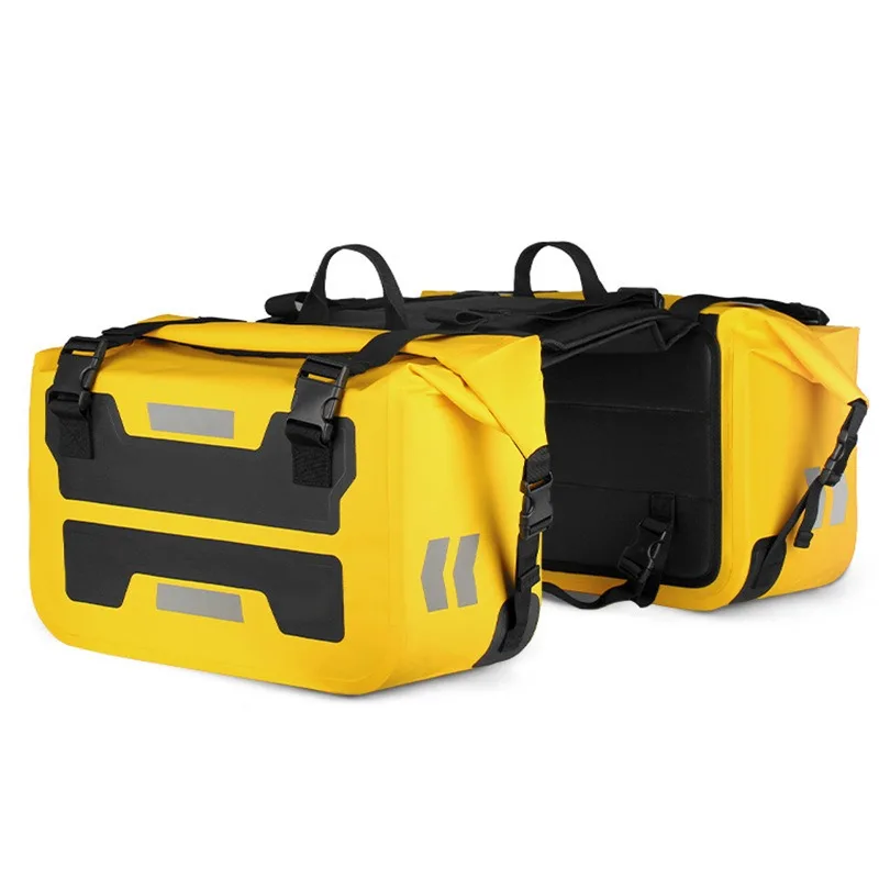 Large Capacity Waterproof Motorcycle Saddle Side Bag, Rear Seat Storage Luggage Pouch for Outdoor Long‑Distance Riding