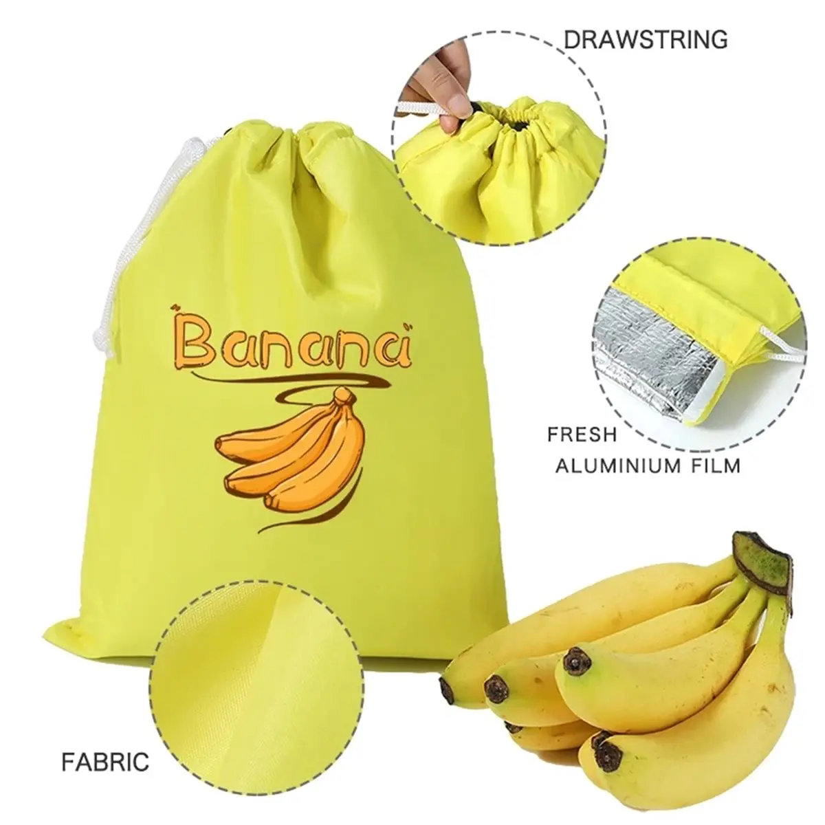 Fruit Vegetables Storage Bag Insulated Shockproof Fresh Keeping Drawstring Pouch for Lettuce Banana Preserve 9pcs