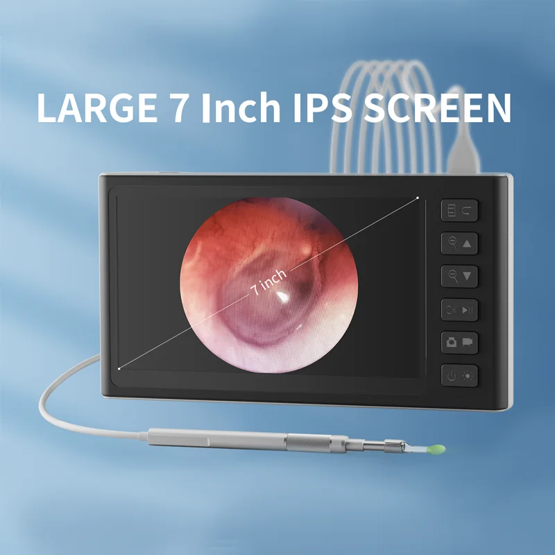 

Отоскоп с камерой 3,9 мм, ушная ложка, 7-дюймовый IPS-экран, эндоскоп для проверки ушей, очиститель ушной серы с TF-картой 32 ГБ