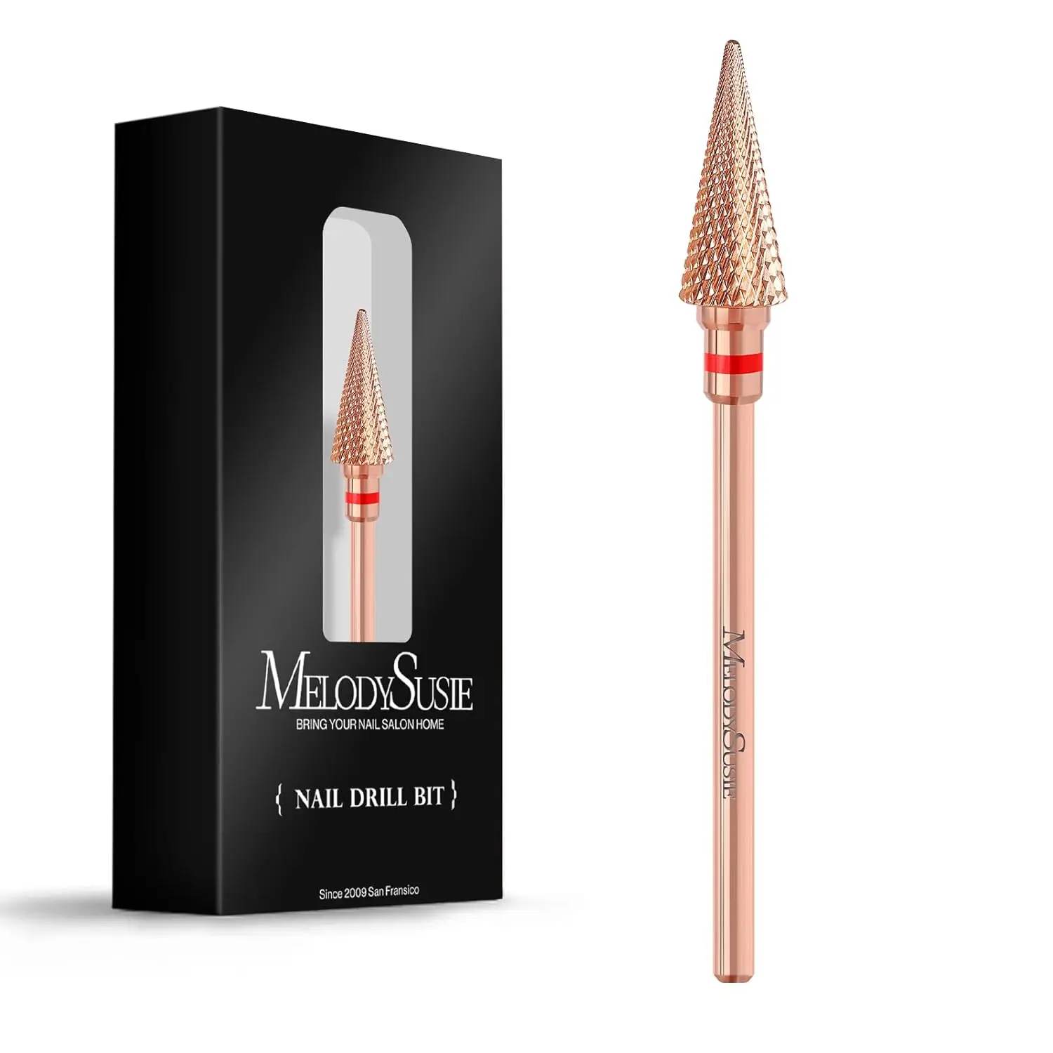 

Professional Tapered Nib Nail Drill Bit, 3/32'' Carbide Tungsten Multi-function Bit, Rose Gold, Fine Grit