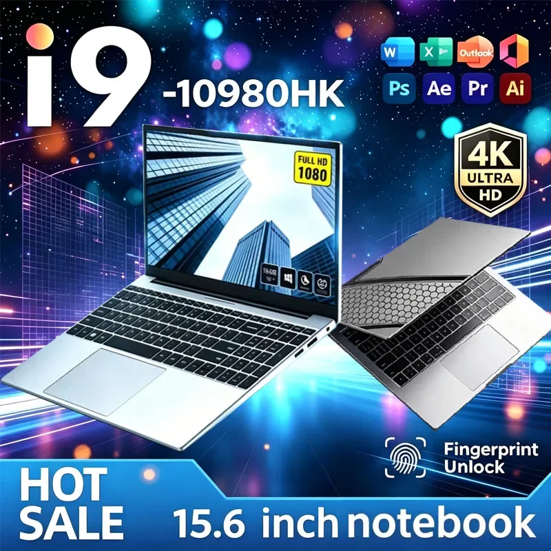 15.6inch 2026 Intel Core I9 10980HK Windows 11 Laptop Gamer RAM 16GB SSD 1TB Gaming Laptops Office Study HD PC Notebook Portable