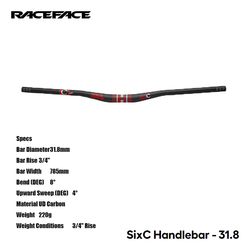 RACEFACE SixC Handlebar - 31.8 31.8mm Bar Diameter 3/4\