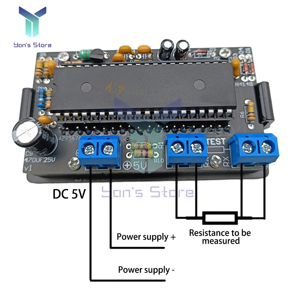 DC5V Tester rezystancji omomierz cyfrowy wyświetlacz DIY elektroniczny moduł do lutowania zestaw do ćwiczeń