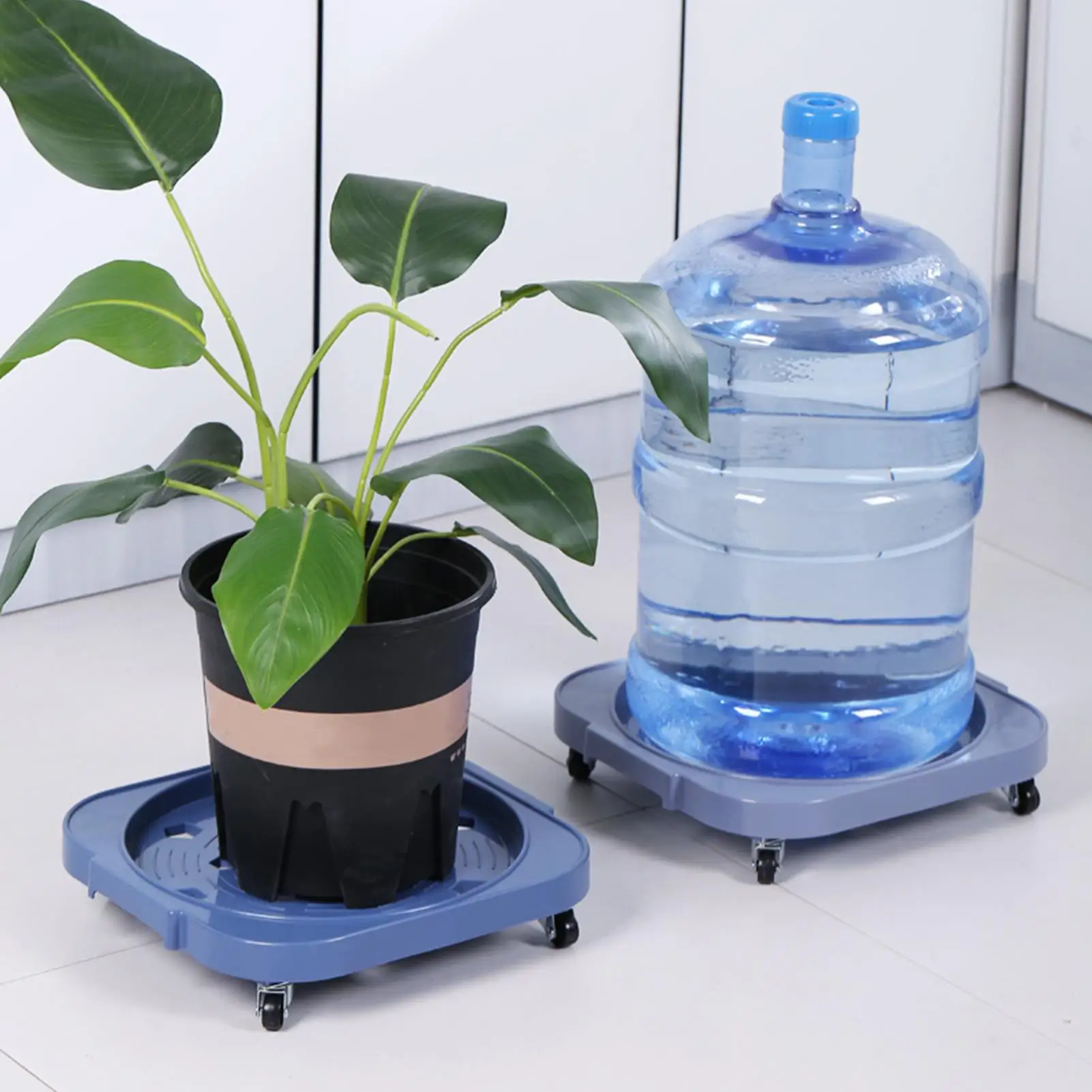 5 Gallon Bucket Stand With Rolling Wheels Flower Pot Tray Round Flower Pot Base Gardening Plastic Plant Pot Tray