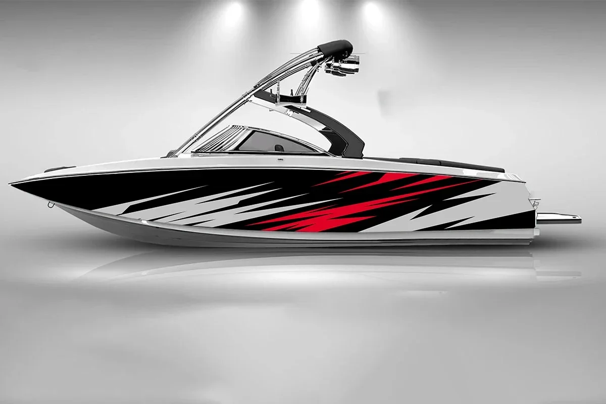 

Lightning Abstract Stripes Boat Stickers Self Adhesive Stickers Fashion Custom Sticker Vinyl Waterproof Boat Wrap Sticker Decal