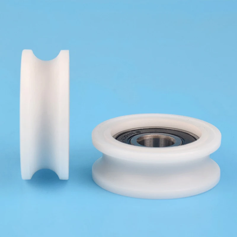 1pc U12*44*16mm U Groove Wheel Rolling 1cm Diameter 10mm Track Line Guide Pulley Nylon Wrapped Plastic Pulley