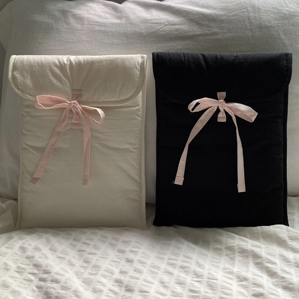 NS Sweet Bow Knot Computer Bag Laptop Sleeves Travel Storage Bag Notebook Case Cover Cosmetic Storage Pouch Computer Handbag