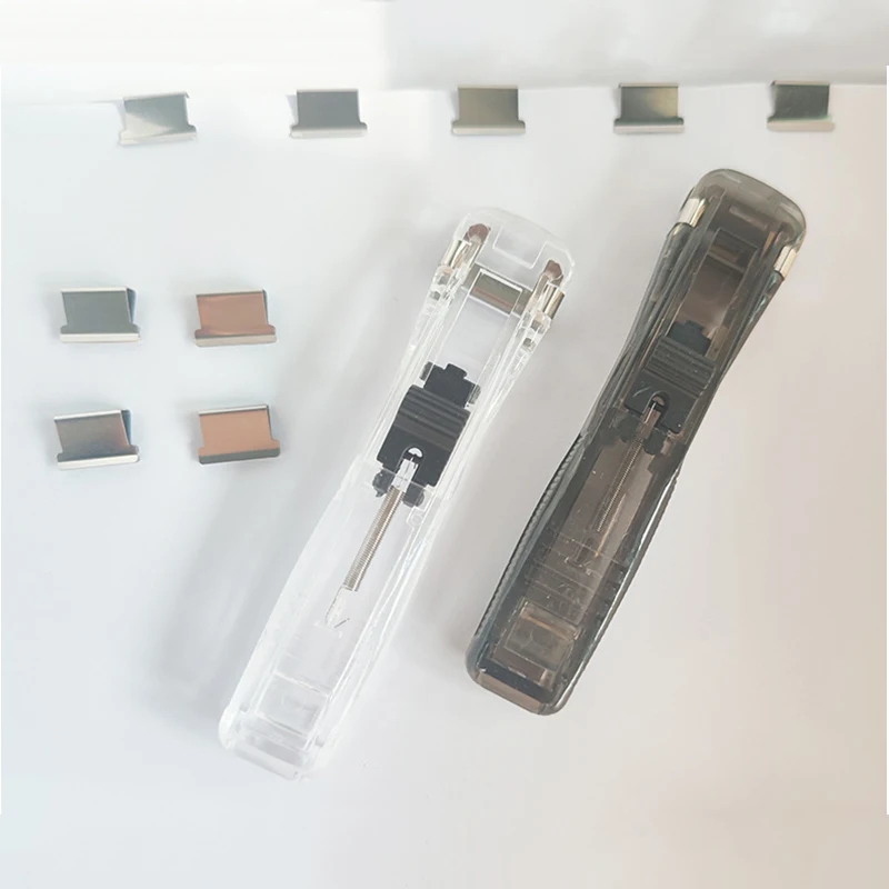 再利用可能なハンドプッシュホッチキス、クラムクリップディスペンサー、ペーパーブックファイル、バインダー、オフィスドキュメント用の製本ツール、学用品