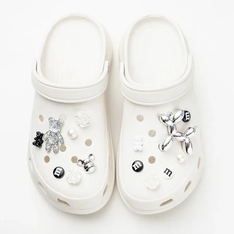 Ciondoli per scarpe fai da te simpatico orso trasparente fibbia decorativa staccabile per foro accessori per ciondoli per scarpe regalo per ragazze per bambini